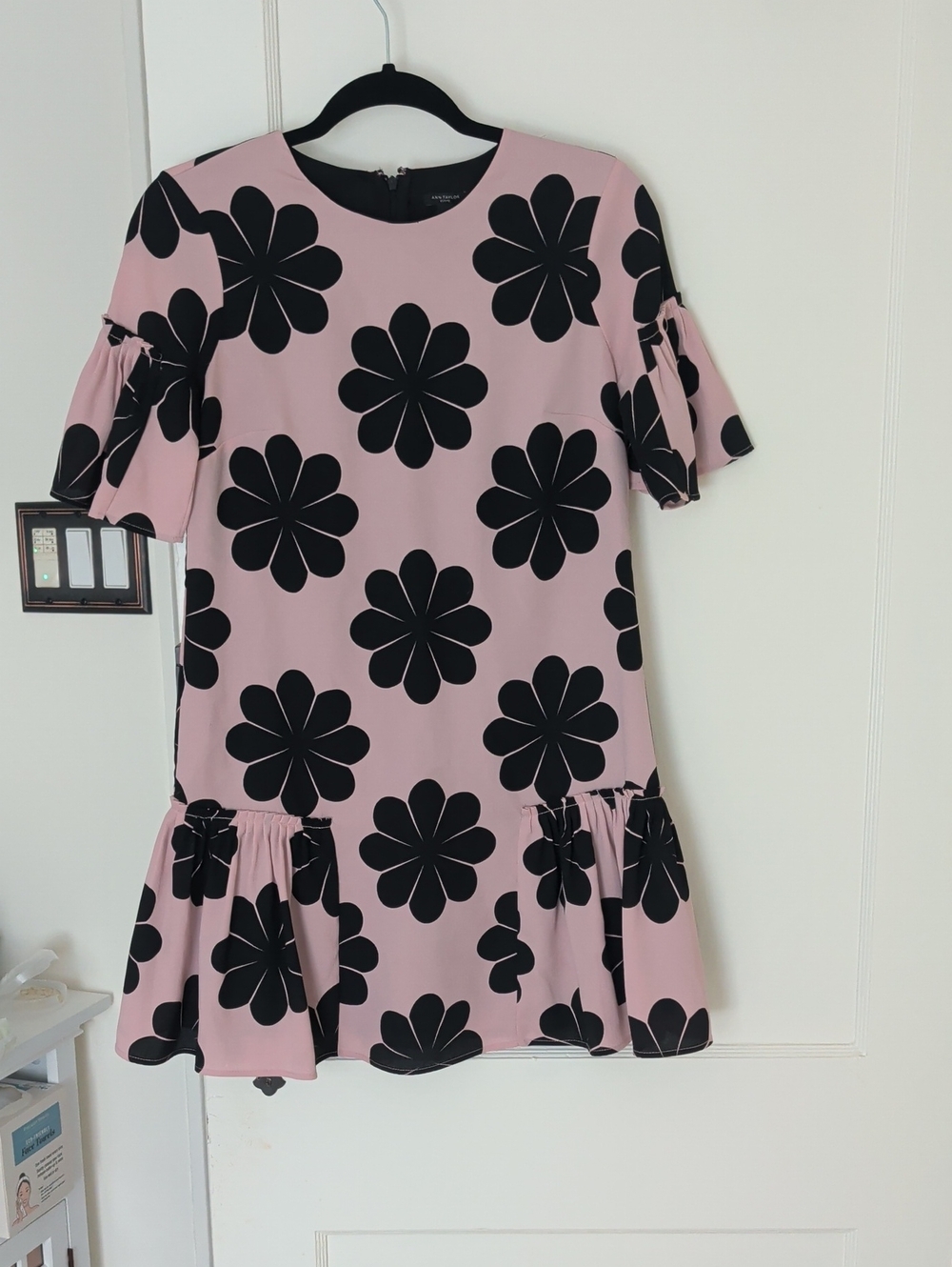 Women's Pink Floral Drop-Waist Dress